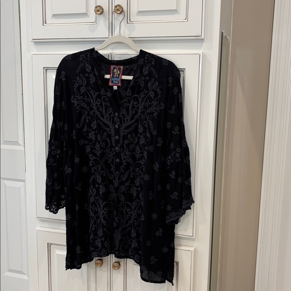 Johnny Was Black Embroidered Tunic